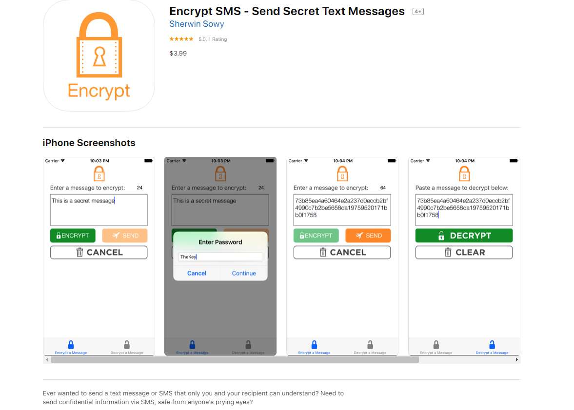 Encrypt SMS app